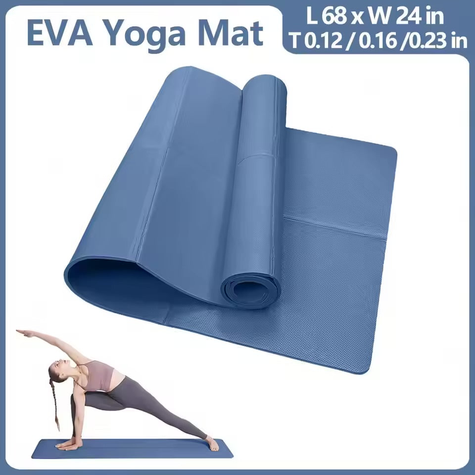 Milia Jay Best Yoga Mat – Anti-Slip 4mm EVA Yoga Mat for Pilates & Fitness, Lightweight Travel Yoga Mat for Home, Gym & Exercise