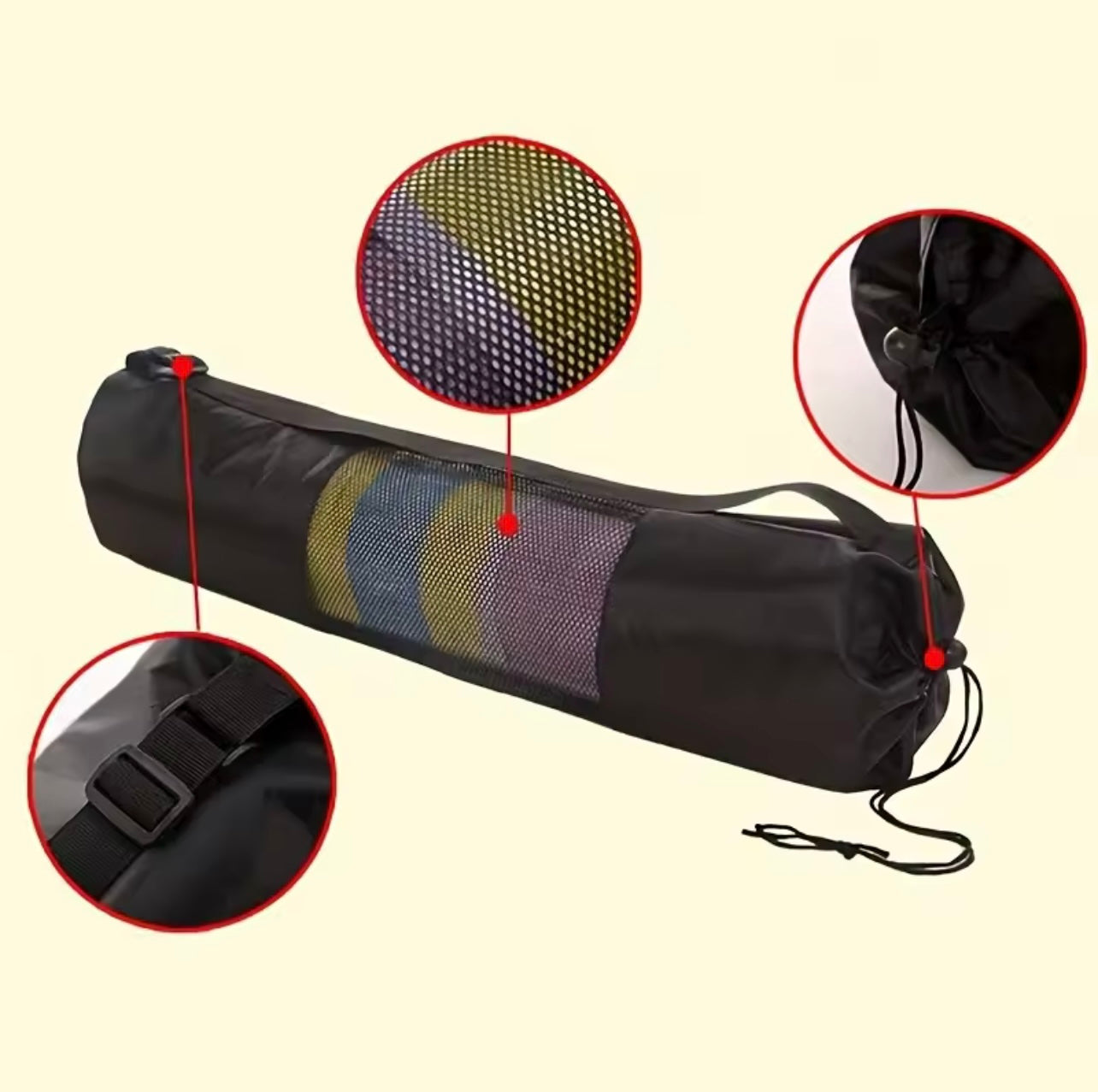 Yoga Mat Bag for Women – Large Fitness Gym Tote Inspired by Alo Yoga Bag Style for Pilates, Workout & Wellness Essentials