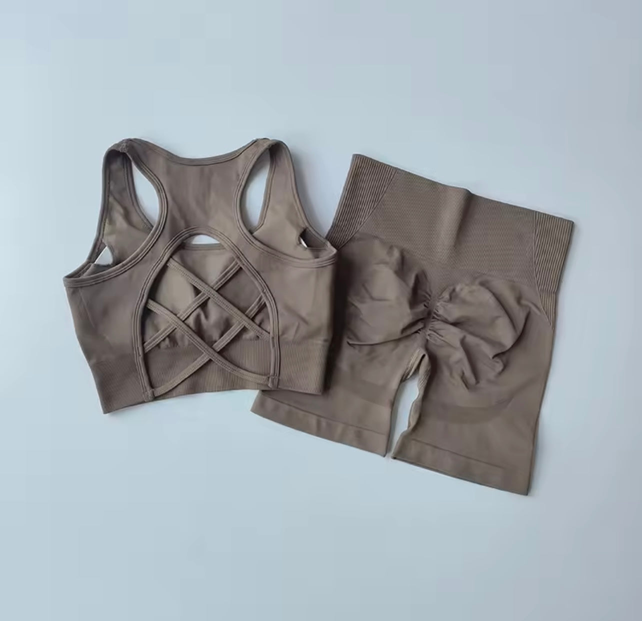 2 Piece Women Seamless Yoga Set Sexy Sport Bra + High Waist Sports Shorts Gym Clothing Fitness Sleeveless Shorts Suit Sportswear | Womens Sportswear UK | Womens Sportswear Sets