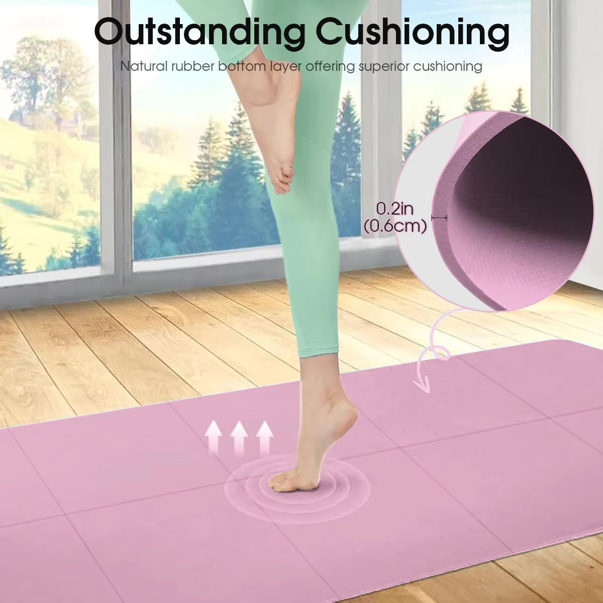 Milia Jay Best Yoga Mat – Anti-Slip 4mm EVA Yoga Mat for Pilates & Fitness, Lightweight Travel Yoga Mat for Home, Gym & Exercise