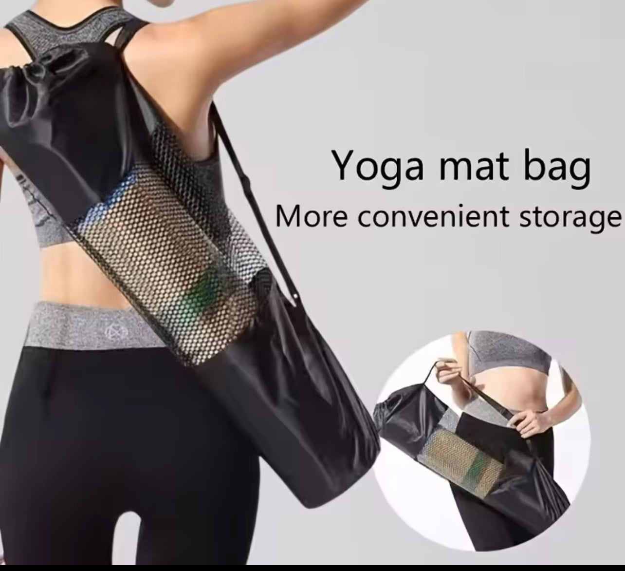Yoga Mat Bag for Women – Large Fitness Gym Tote Inspired by Alo Yoga Bag Style for Pilates, Workout & Wellness Essentials