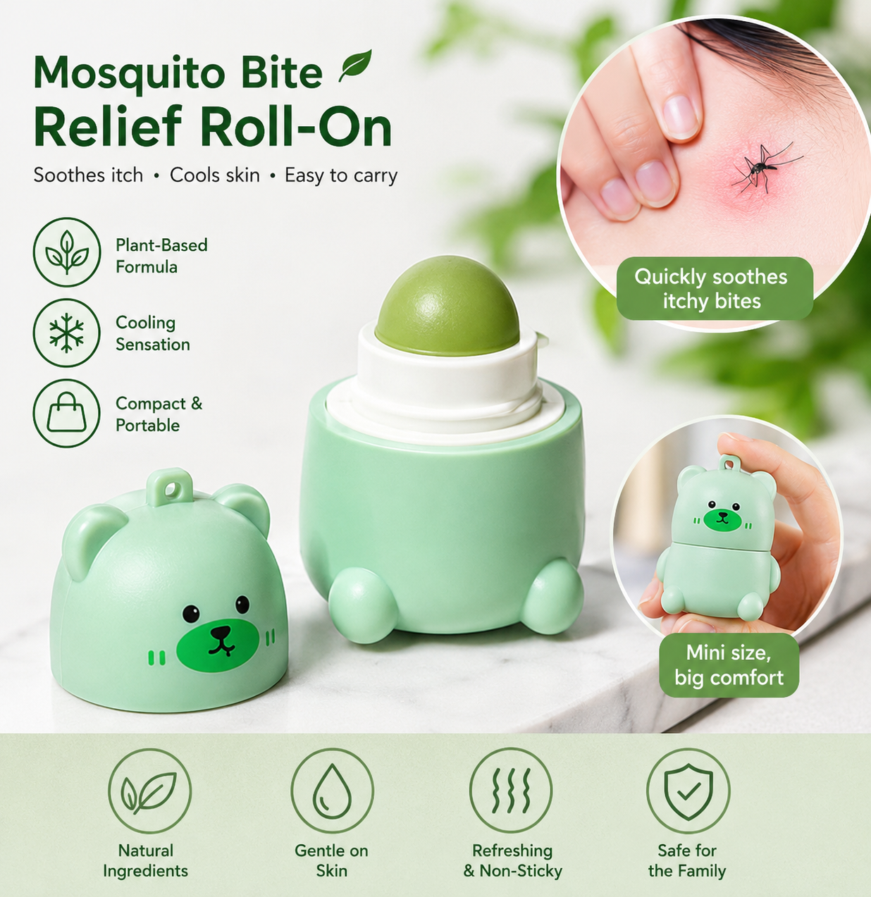 Best Mosquito Repellent – Bite Relief Roll-On for Kids & Adults