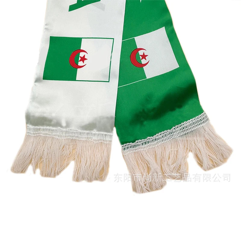 Algeria Flag Football Scarf – Satin Supporter Scarf (14×130cm)