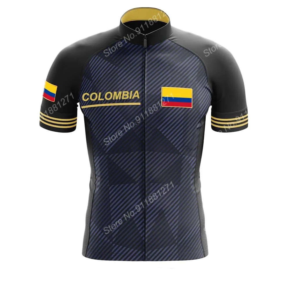 2024 Team Colombia Men Cycling Jersey Short Sleeve Summer Cycling Clothing Road Bike Shirt Bicycle Tops MTB Wear Uniform Maillot