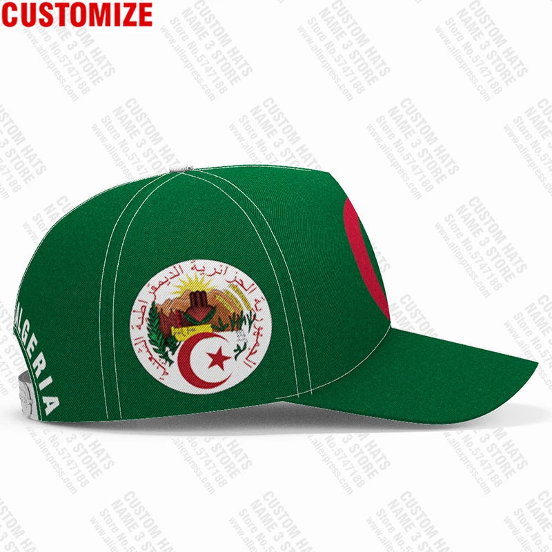 Algeria Baseball Cap Free Custom Name Number Dza Hat Islam Logo Arabic Algerie Arab Text Alger Travel Flag Algier Photo Headgear