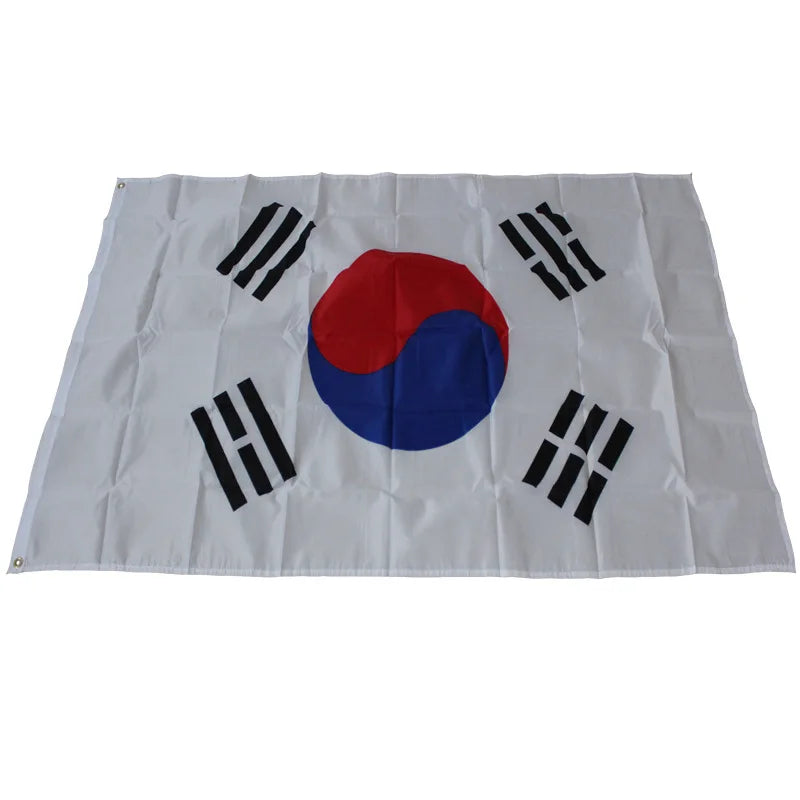 South Korea Flag Hanging Polyester the Korean National Banner 3x5ft Taegeukgi Parade/Festival/Home Decoration Banner