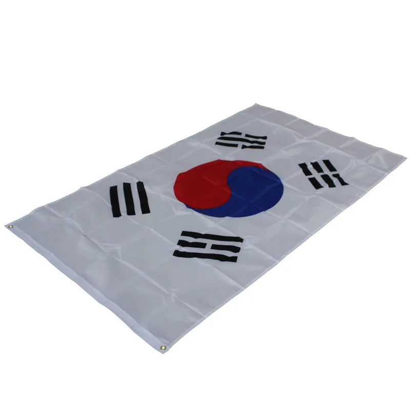 South Korea Flag Hanging Polyester the Korean National Banner 3x5ft Taegeukgi Parade/Festival/Home Decoration Banner