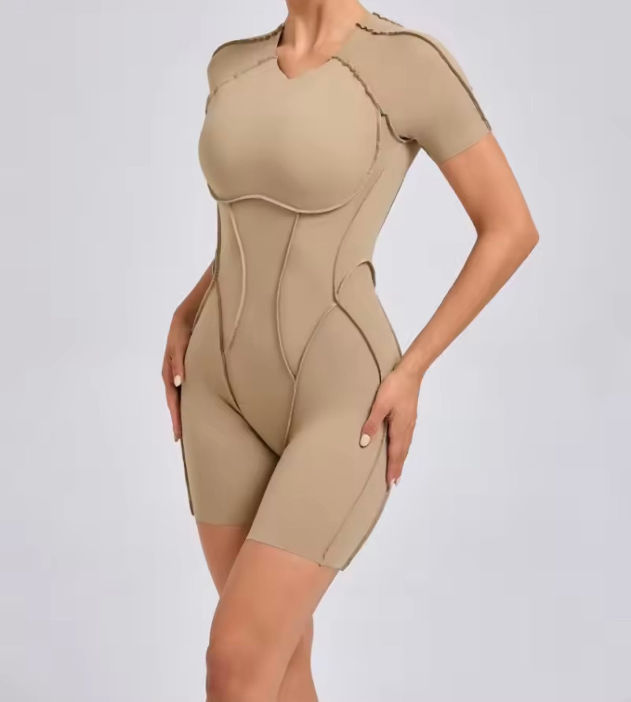 Short Jumpsuit Gym Clothes for Women – Backless Scrunch Booty Yoga Sportswear Outfit