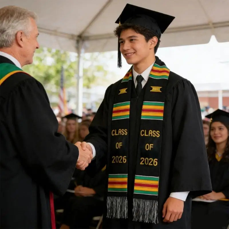 Graduation Stole Class of 2026 – Premium Graduation Sash / Graduation Gown Sash (Kente Style Honor Stole for College & High School Graduates)