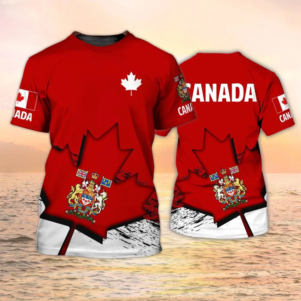 Canada Flag Maple Leaf T-Shirt – 2026 World Cup Canada Shirt, Canadian Soccer Jersey, Unisex Men Women Kids Football Tee Streetwear