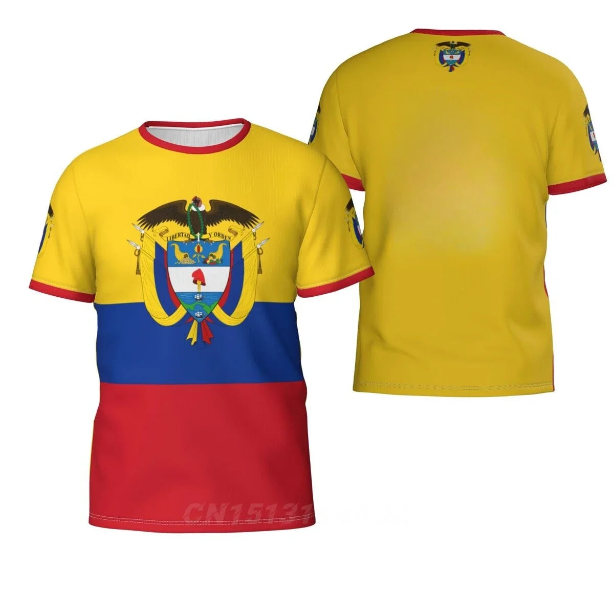 Colombia Flag Mens T Shirt Printed Colombian National Emblem Football T-shirts Round Neck 2024 Summer Casual Short-sleeved Tops