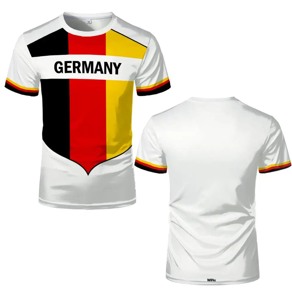 2026 New Germany Football Jersey Flag Print T-shirt Men Women Quick Dry Soccer Training Casual Streetwear Short Sleeve Sport Top