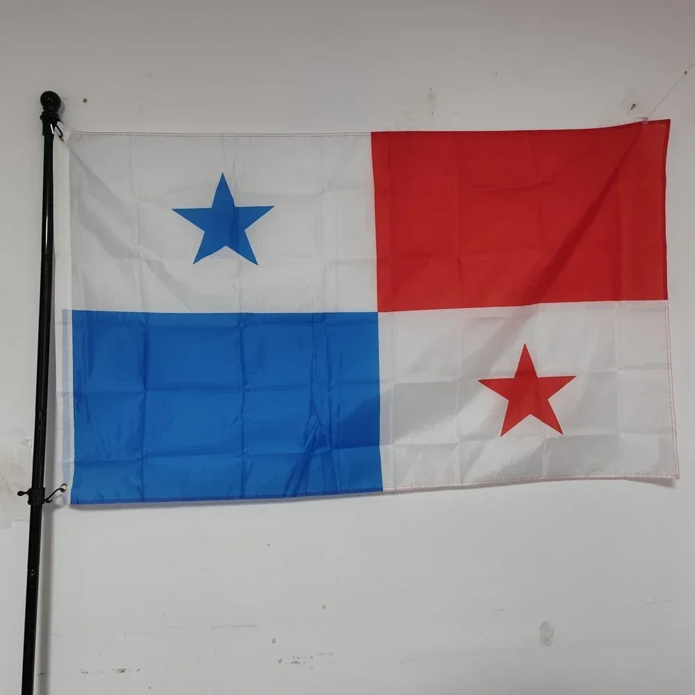 Bandeira do Panamá 90x150cm - Banner para Pendurar 100% Poliéster, Grande Decoração Externa/Interna, Pendurar na Parede do Orgulho Nacional