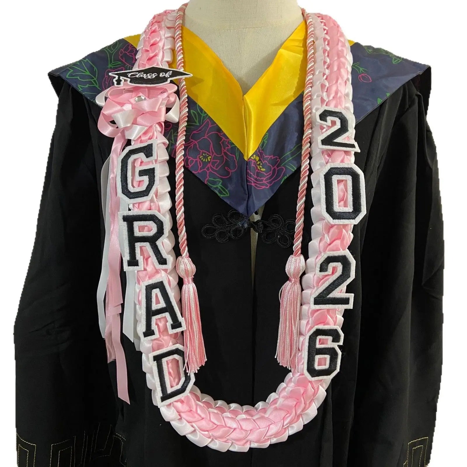 Floral Graduation Sash & Stole – Elegant Graduation Gown Sash for College & University Ceremonies
