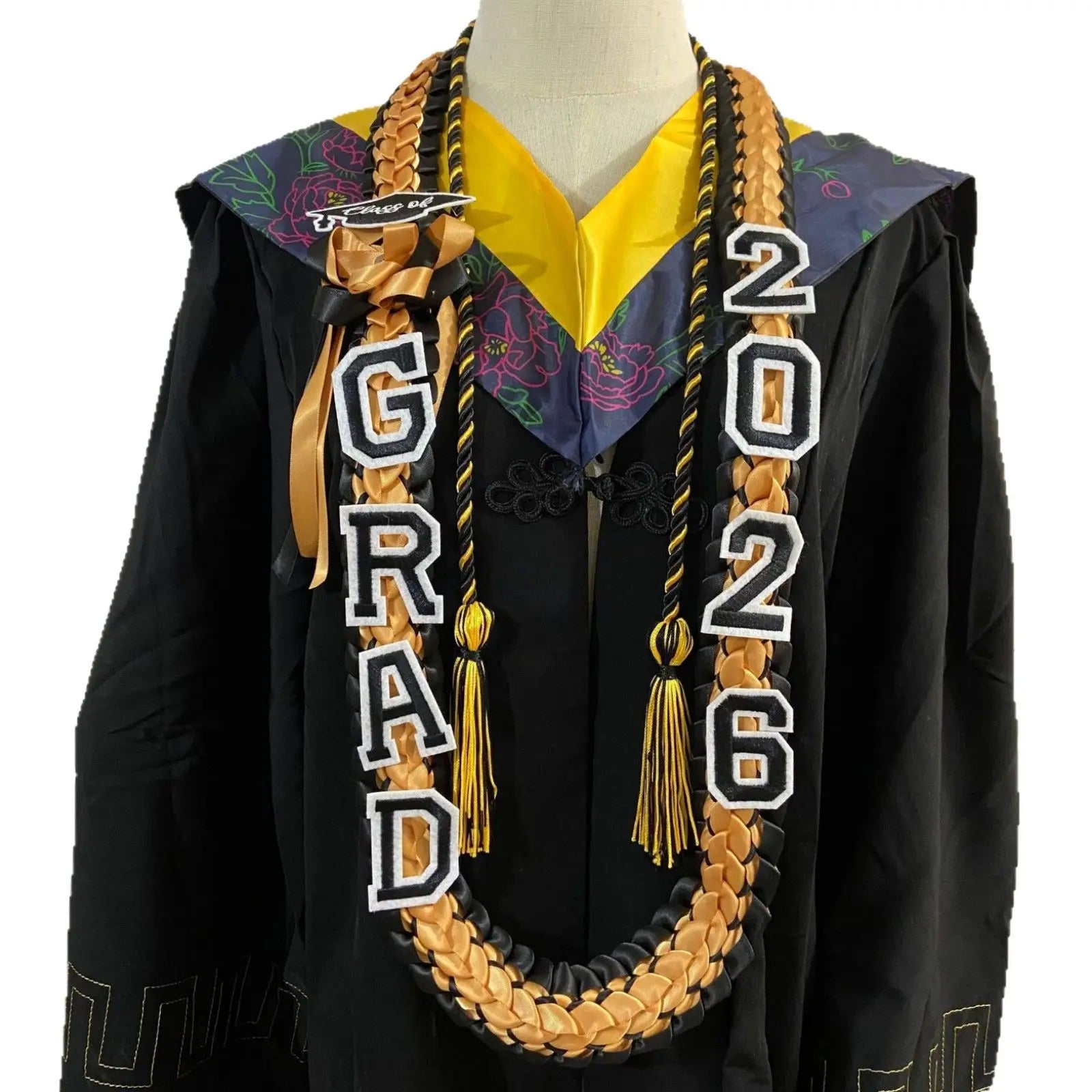 Floral Graduation Sash & Stole – Elegant Graduation Gown Sash for College & University Ceremonies