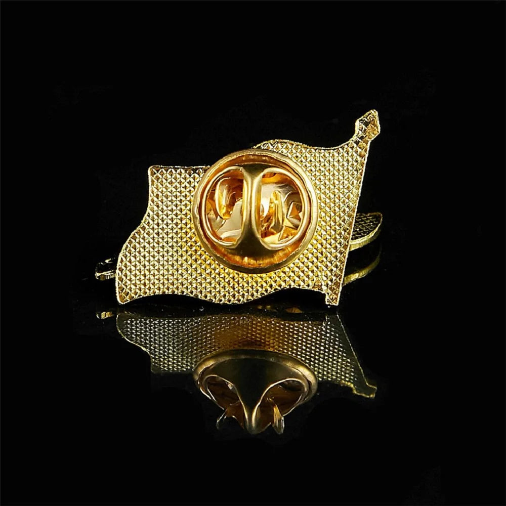 The Democratic Republic of the Congo Novelty Flag Pattern Gold Plated Brooch Multicolor Butterfly Clip Flag Lapel Pin