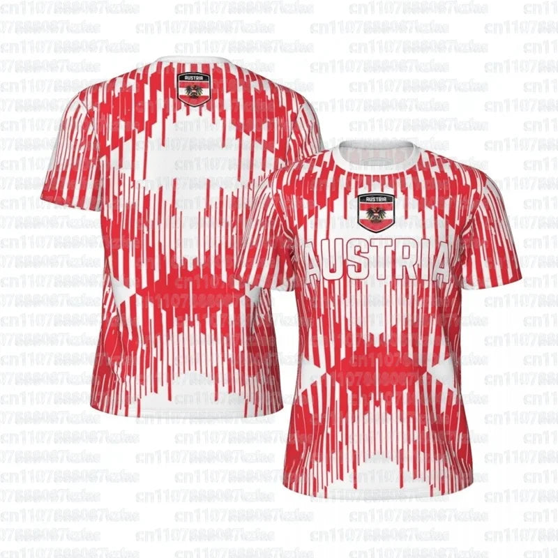 Austria Football Jersey– 3D Printed Austria Soccer Jersey Style | Quick-Dry Breathable Streetwear Tee (Men, Women & Kids)