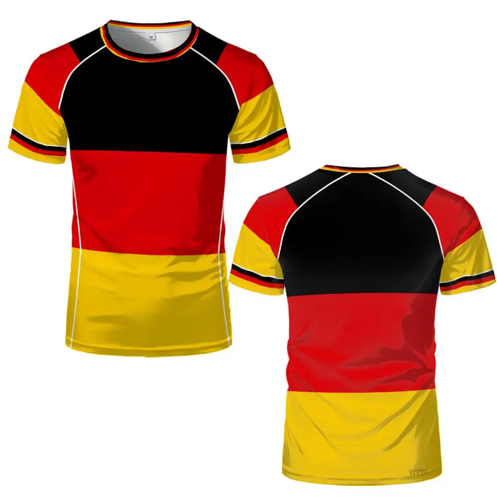 2026 New Germany Football Jersey Flag Print T-shirt Men Women Quick Dry Soccer Training Casual Streetwear Short Sleeve Sport Top