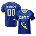 Camisa de Futebol Personalizada Curaçao com Nome Número Gola V Respirável para Homens Jovens Mulheres