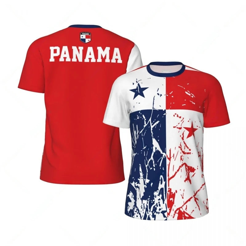 Fashion Panama Flag Graphic Football T Shirts Summer Trend 3D National Emblem Printed T-shirts Loose Breathable Sports Tees