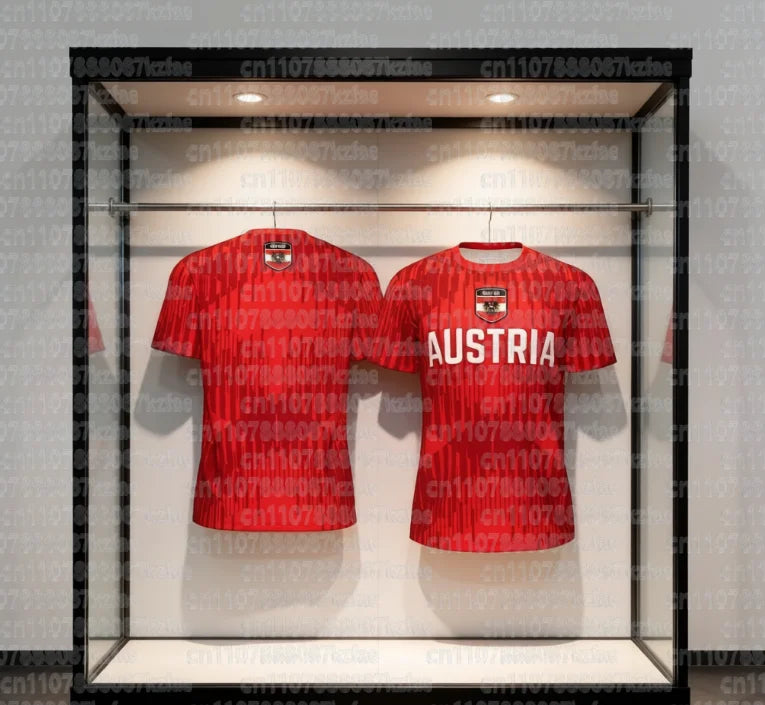 Austria Football Jersey– 3D Printed Austria Soccer Jersey Style | Quick-Dry Breathable Streetwear Tee (Men, Women & Kids)