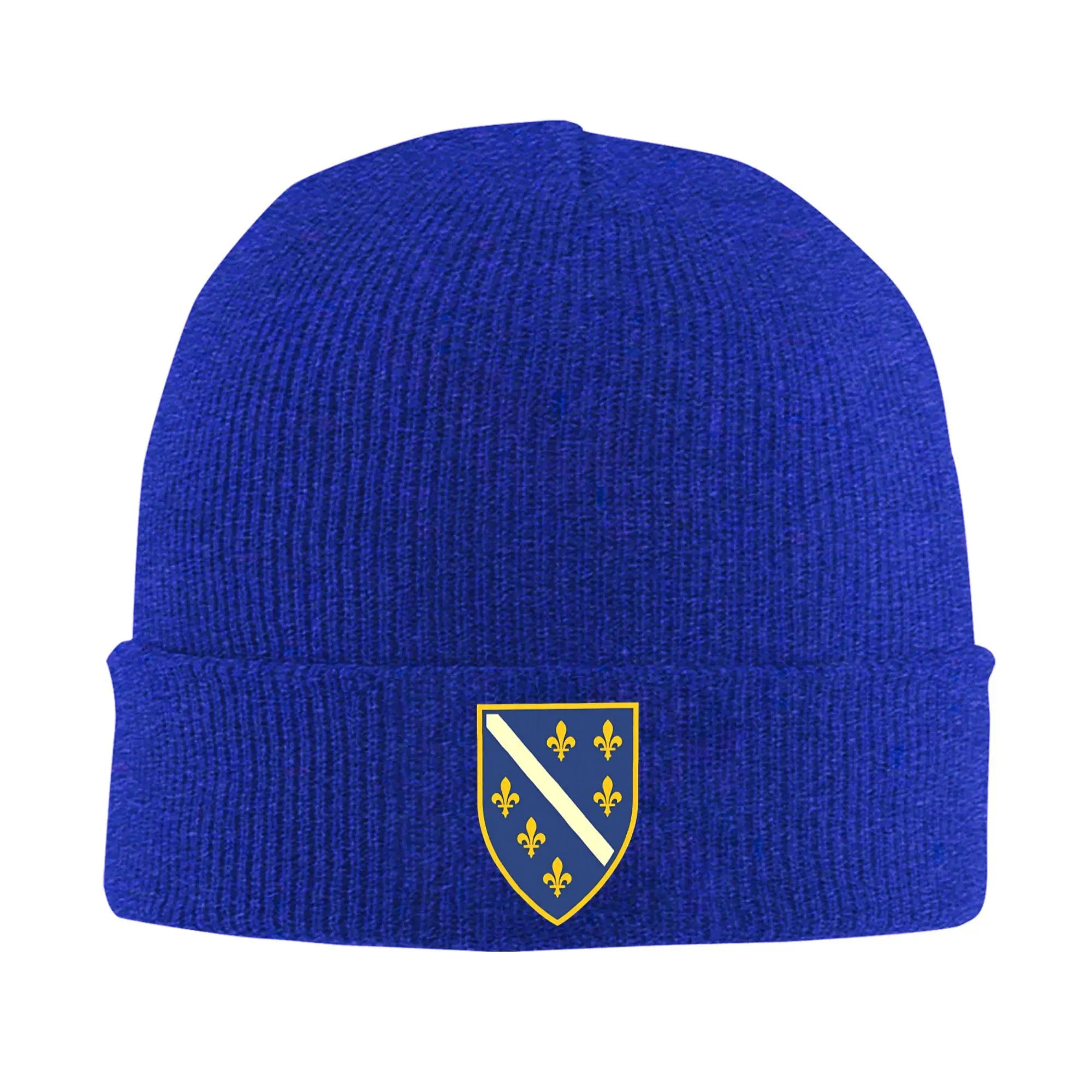Bosnia and Herzegovina Arms Beanie Hat – Unisex Vintage Knit Cap | Warm Soft Bonnet | Kpop Style Autumn Winter Hat with Bosnia Flag Design