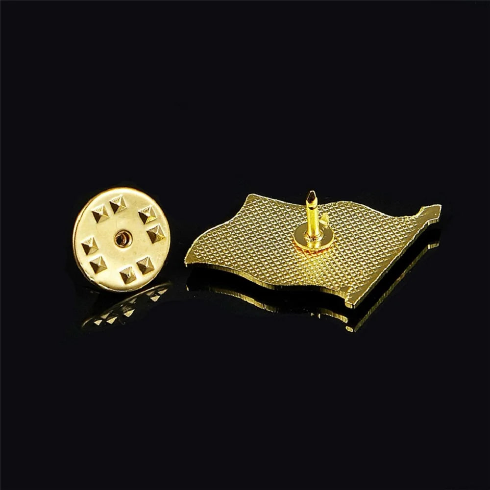 The Democratic Republic of the Congo Novelty Flag Pattern Gold Plated Brooch Multicolor Butterfly Clip Flag Lapel Pin