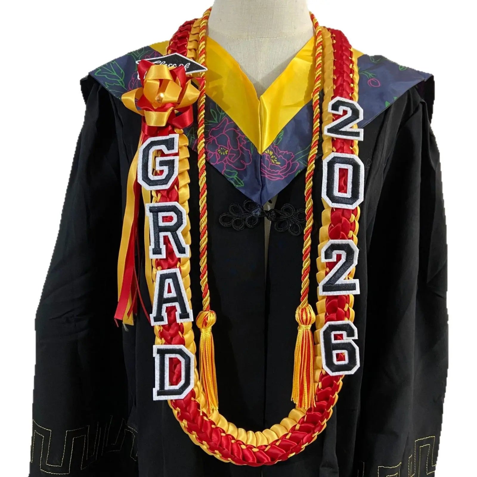 Floral Graduation Sash & Stole – Elegant Graduation Gown Sash for College & University Ceremonies