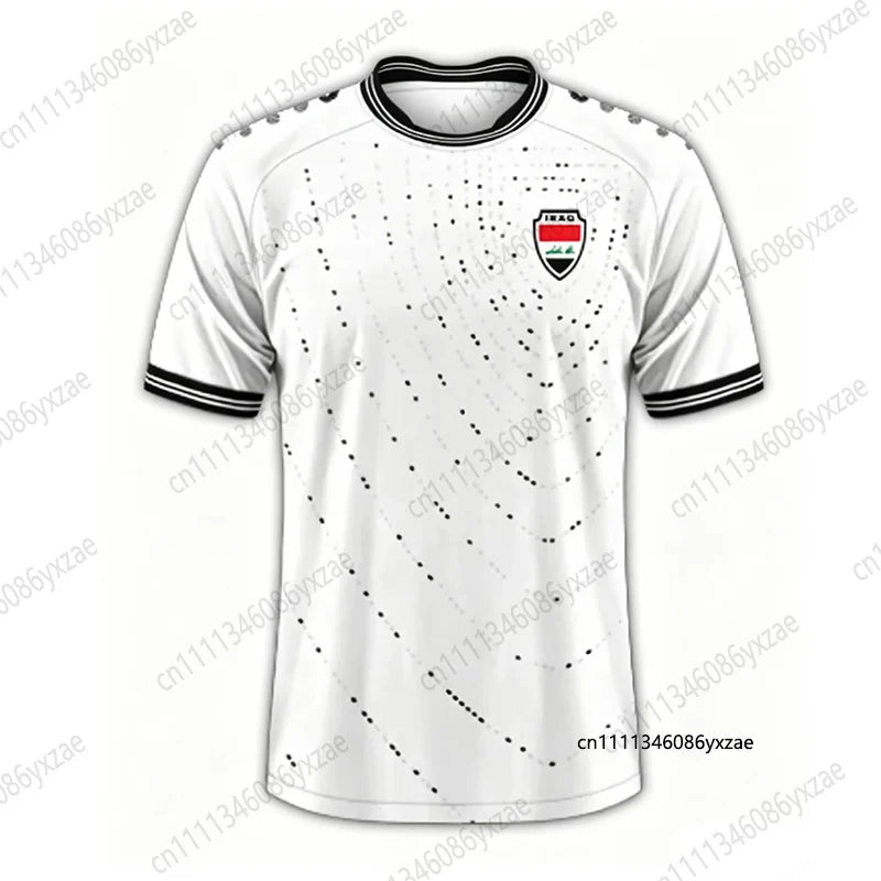 2026 New Iraq Away Football Jersey For Men's T-shirt Summer Breathable Quick Dry Sports Short Sleeve Tees Casual Kids/Adult Tops