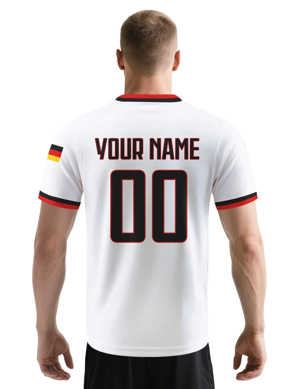 Custom Germany Football Jersey Personalized with Name Number Breathable V-neck Soccer Team Shirt for Men Youth Women