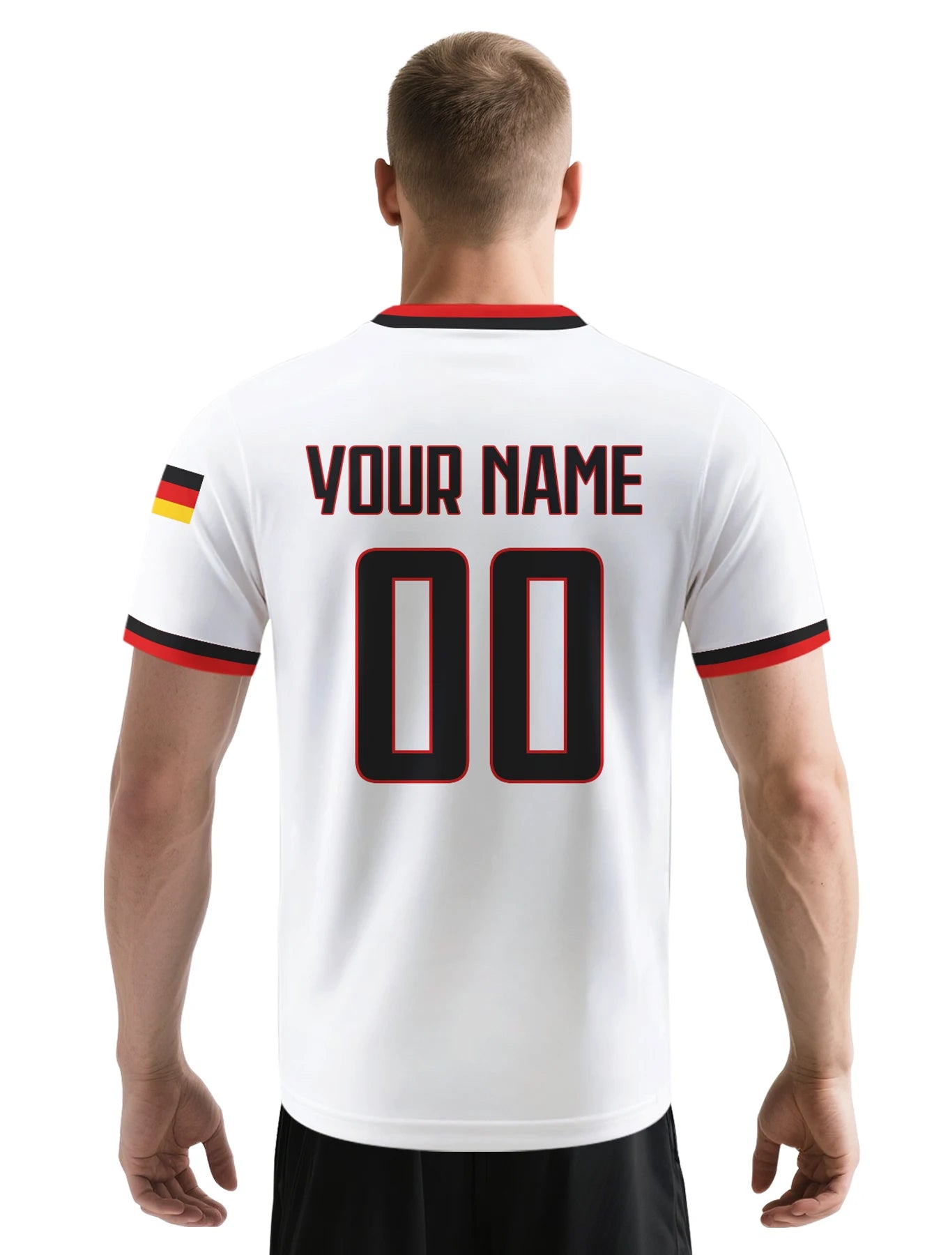 Custom Germany Football Jersey Personalized with Name Number Breathable V-neck Soccer Team Shirt for Men Youth Women