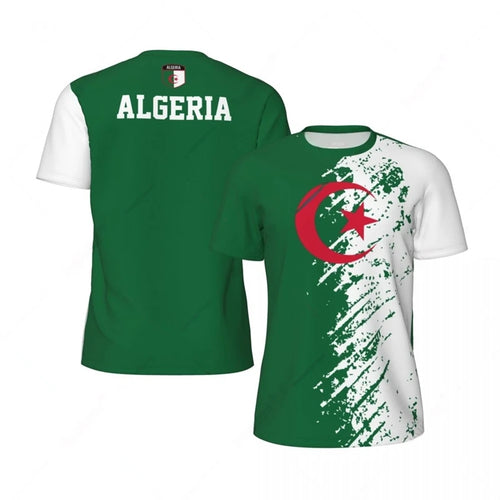 Algeria Soccer Jersey Tee | Patriotic Graffiti Print Green T-Shirt for Men & Women – Summer Football Style, algeria world cup jersey.