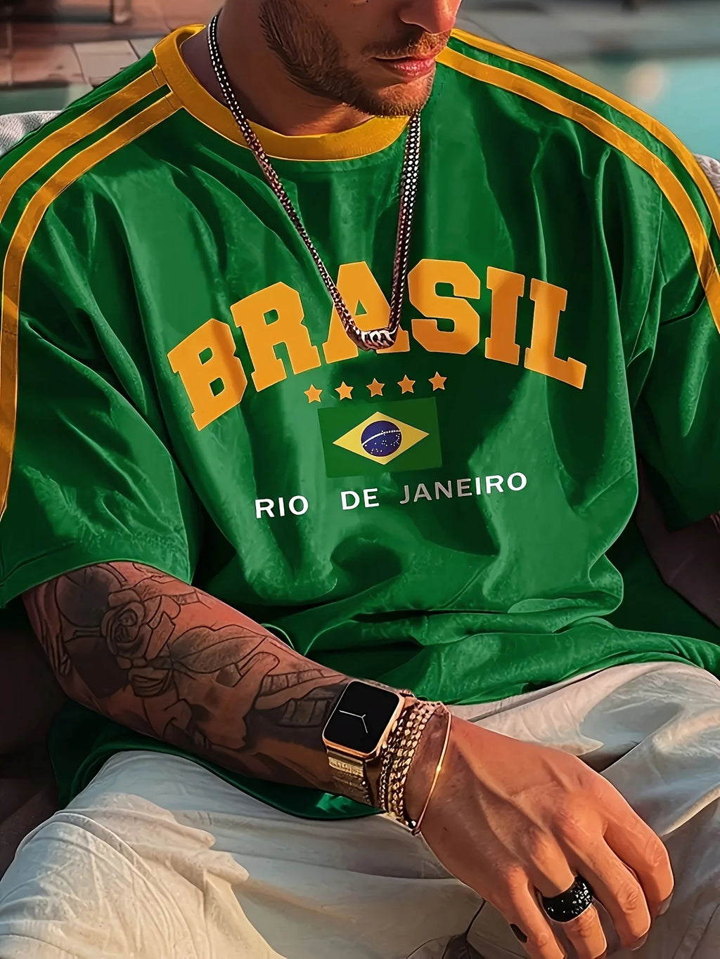 Brazil Football T-Shirt Men – Brazil Jersey Style Crewneck Tee | Casual Summer Short Sleeve Shirt | Brazil World Cup 2026 Fan Top