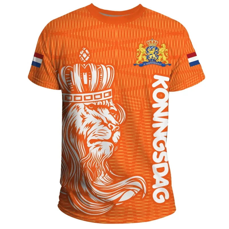 Team Shirt 2024 Football Jersey Netherlands Flag T Shirt Men 3D Printing Dutch T-Shirt Jersey Soccer Germany