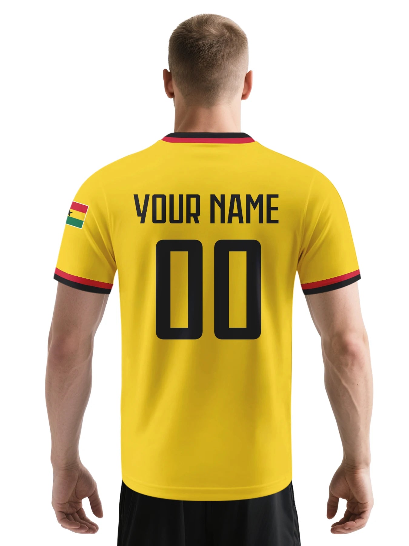 Custom Ghana Football Jersey Personalized with Name Number Breathable V-neck Soccer Team Shirt for Men Youth Women