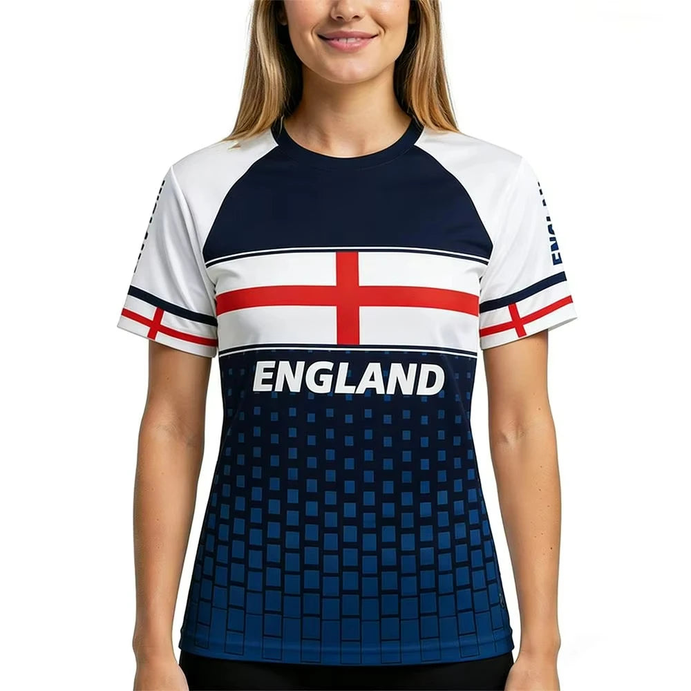 2026 New England Flag Soccer Jersey Fashion Streetwear Casual T Shirt Men Women O Neck Short Sleeve Football Training Tops
