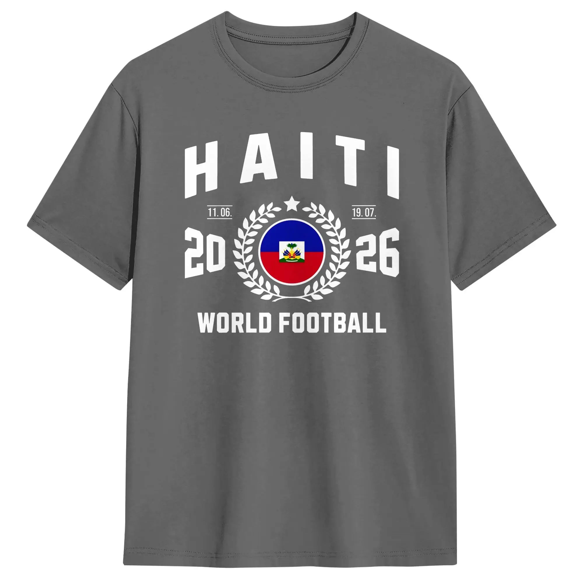 Haiti Football Supporter 2026 Badge T-Shirt  Hip Hop T Shirts Short-Sleeved Vintage Tshirt Summer Cotton Oversized Clothes