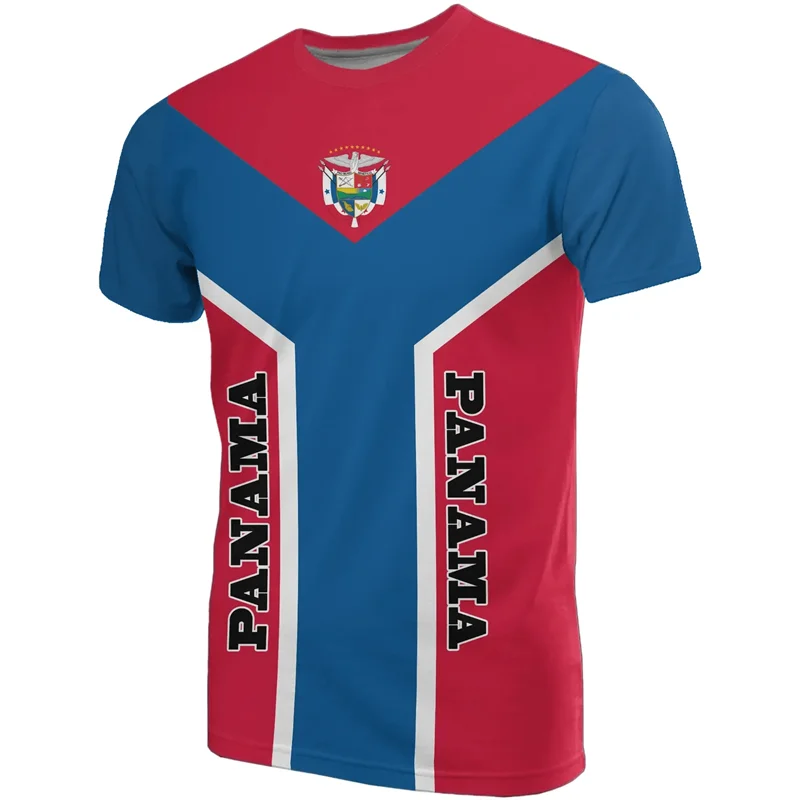 Fashion Panama Flag Pattern T Shirt For Men Sports Gym T-shirt Tops Summer Street 3D Printed Short Sleeves Casual Loose Tees
