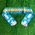 Argentina Flag Satin Football Scarf – 14×130cm Fan Banner | Lightweight Soccer Supporter Shawl for Match Day & Events