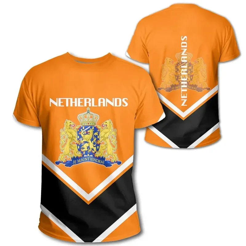 Team Shirt 2024 Football Jersey Netherlands Flag T Shirt Men 3D Printing Dutch T-Shirt Jersey Soccer Germany