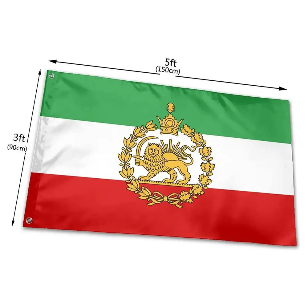 Iran Flag 90 X150cm Fade Resistant Vivid Color Garden Decor Iran Sun Flag for Spring Summer Party Birthday School Home House