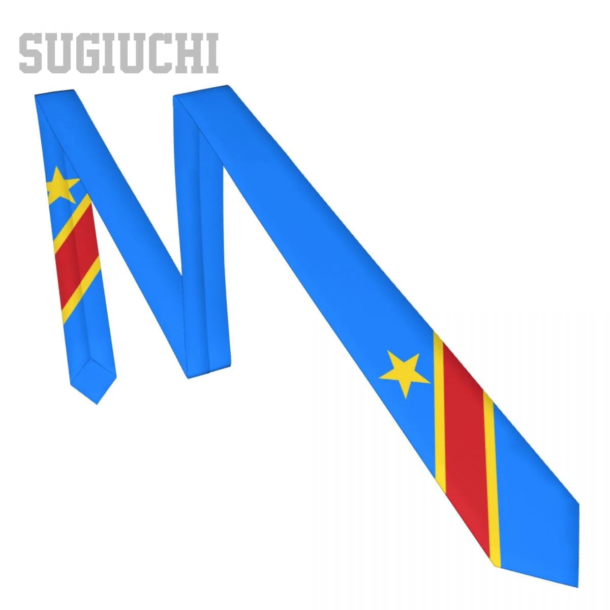 Democratic Republic Of Congo Flag Emblem Men Women Neck Ties Casual Plaid Tie Suits Slim Wedding Party Business Necktie Gravatas