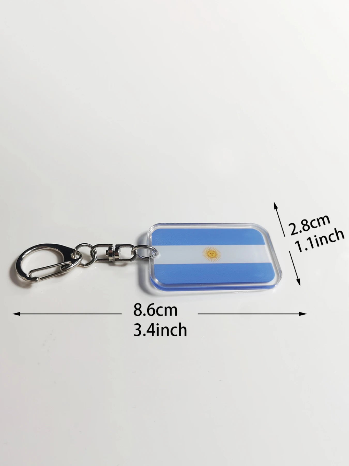 Argentina National Flag Acrylic Keychain – Trendy Bag Charm & Car Key Ring | Backpack Accessory Gift for Friends