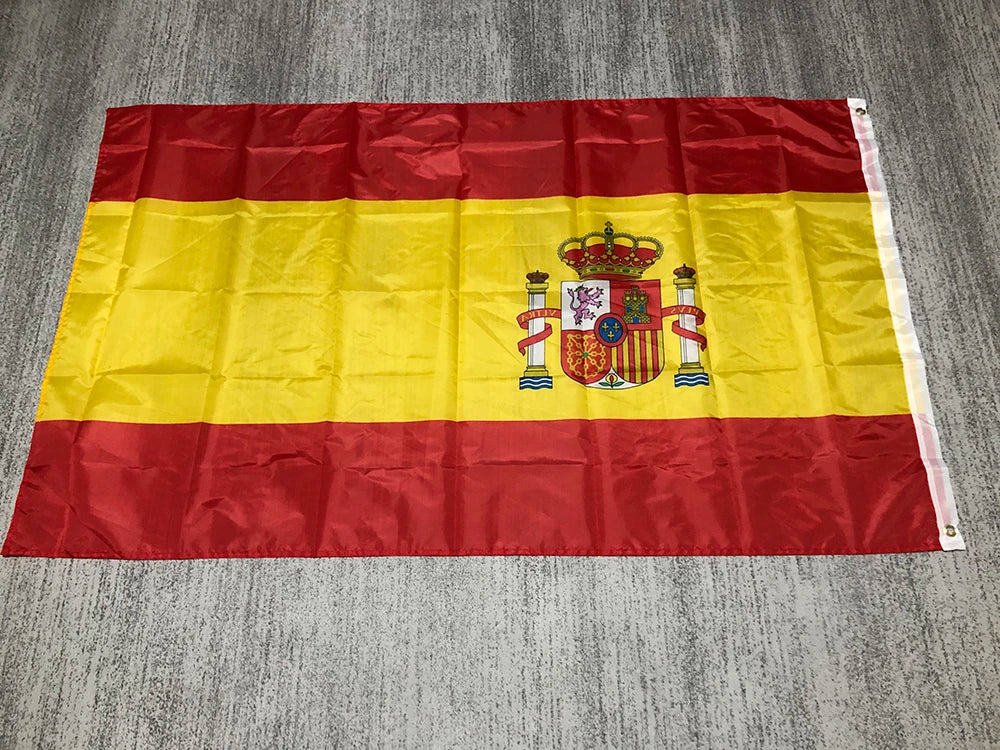 Spain National flag 60x90cm 90x150cm Polyester No Fade ESP ES Espana Spanish Flag hanging Banner for Celebration big flags