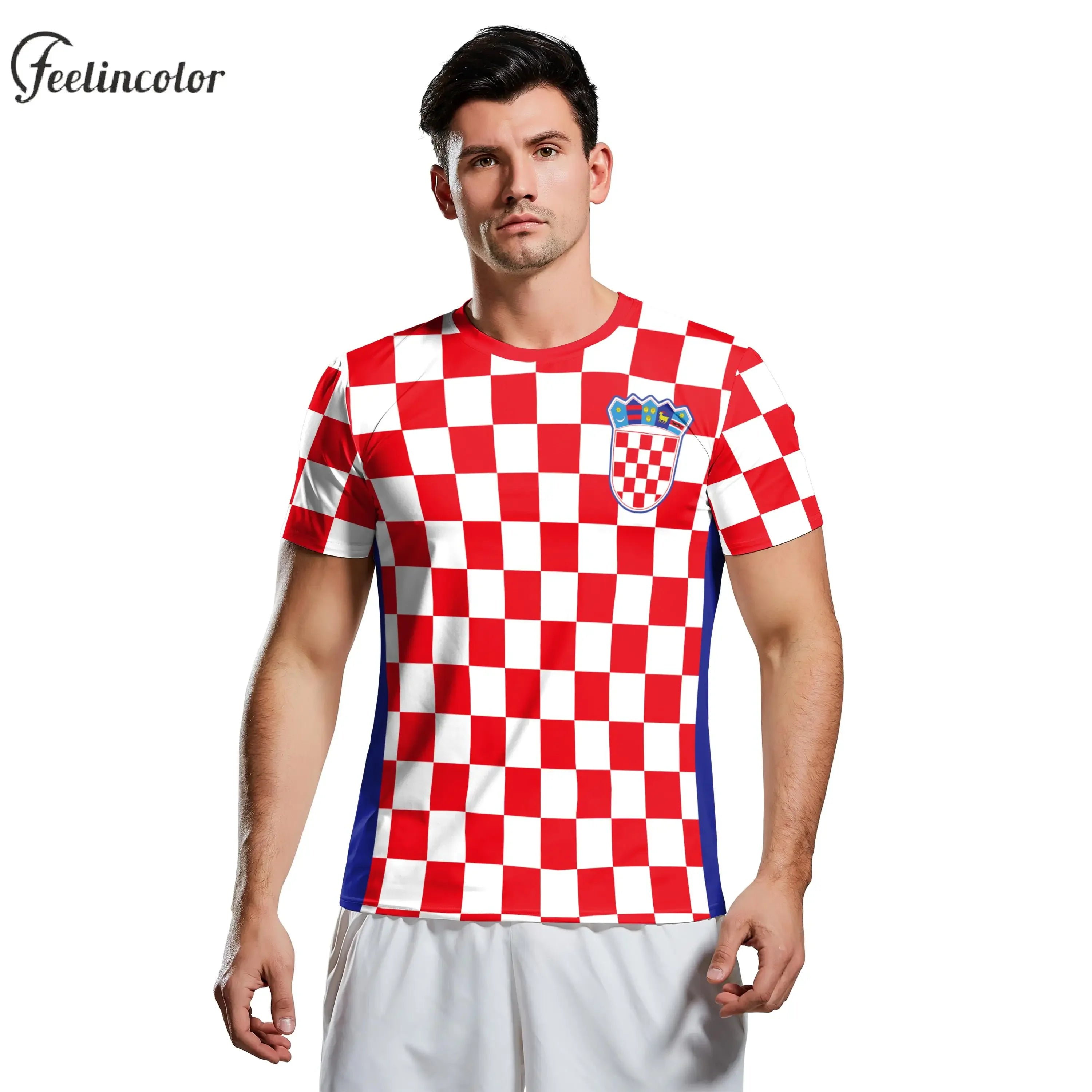 2026 Jersery Croatia T-Shirt for Men HR Flag Tee Shirts Fashion 18 Soccer Top Red White Grids Football Jerseys Unisex Clothing