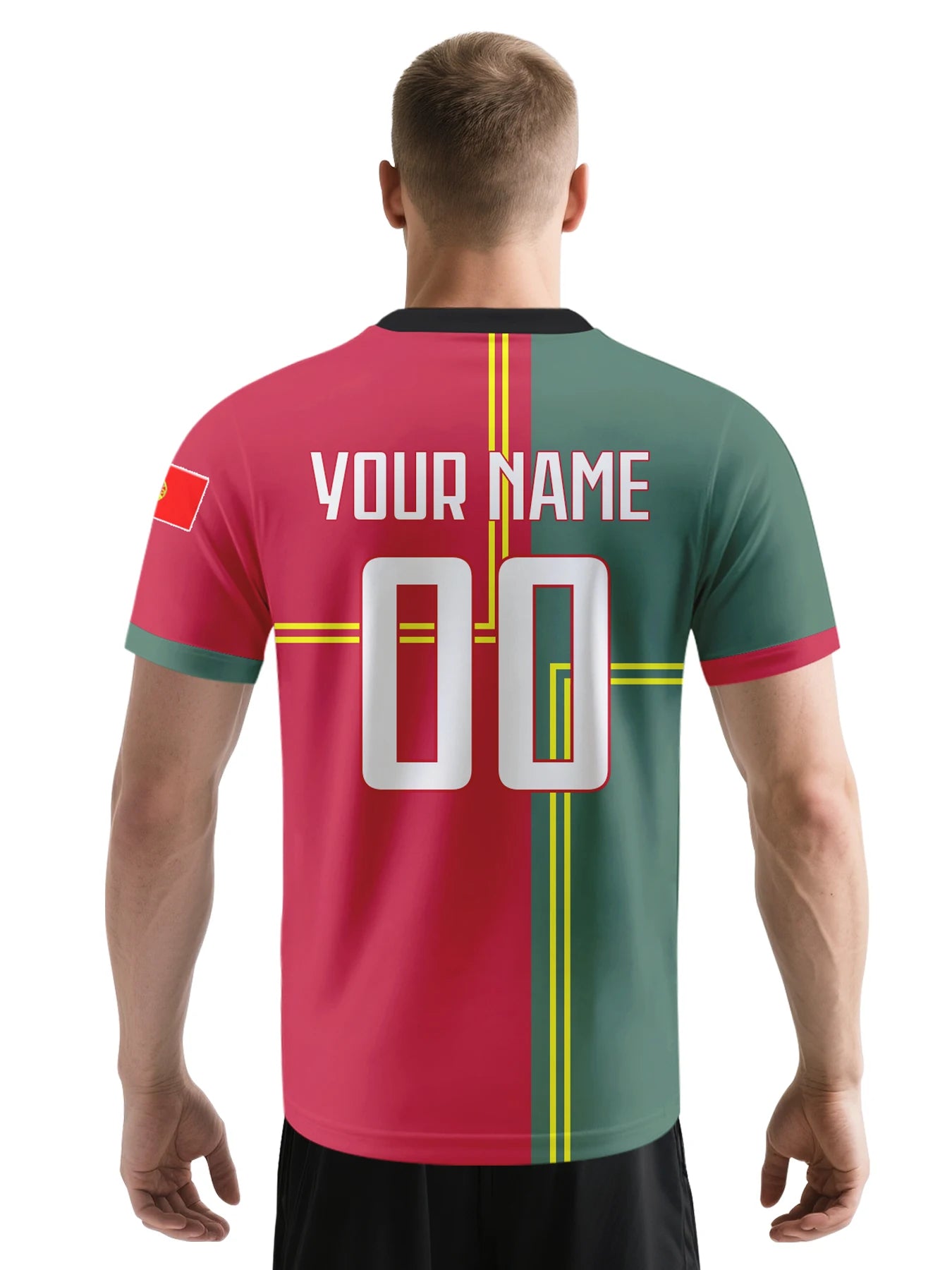 Custom Portugal Football Jersey Personalized with Name Number V-neck Soccer National Team Shirt for Men Youth Women
