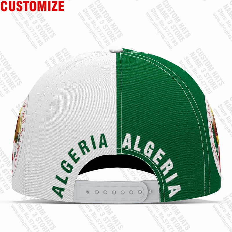 Algeria Baseball Cap Free Custom Name Number Dza Hat Islam Logo Arabic Algerie Arab Text Alger Travel Flag Algier Photo Headgear