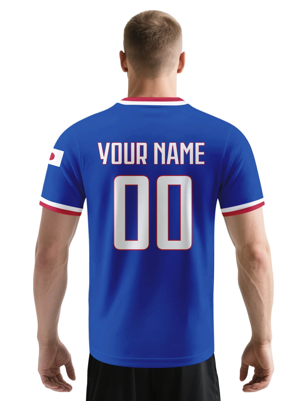 Custom Japan Football Jersey Personalized with Name Number V-neck Soccer National Team Shirt for Men Youth Women