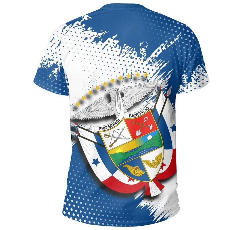 Fashion Panama Flag Pattern T Shirt For Men Sports Gym T-shirt Tops Summer Street 3D Printed Short Sleeves Casual Loose Tees