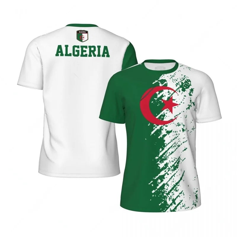 Algeria Soccer Jersey Tee | Patriotic Graffiti Print Green T-Shirt for Men & Women – Summer Football Style, algeria world cup jersey.